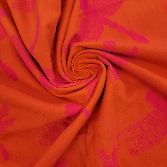 Leigh & Luca Scarf Orange/ Pink Flocked Scarf - Picture 10 of 14